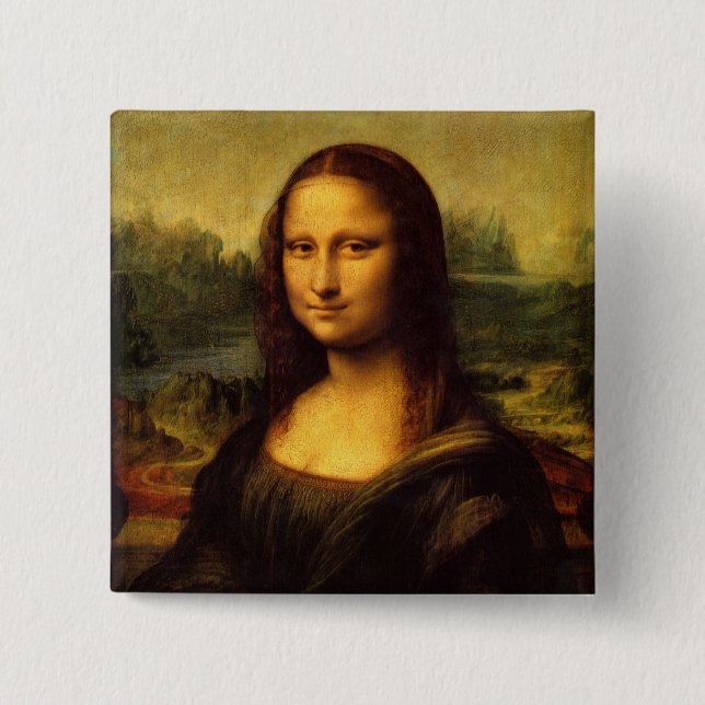 Bóton Quadrado 5.08cm Mona Lisa (Frente)