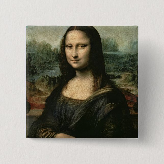 Bóton Quadrado 5.08cm Mona Lisa, c.1503-6 (Frente)