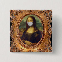 Mona lisa em uma máscara cirúrgica leonardo da Vin