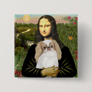 Bóton Quadrado 5.08cm Mona Lisa - queixo japonês (L1)