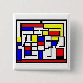 Bóton Quadrado 5.08cm Mondrian