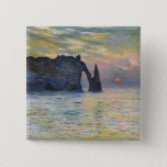 Bóton Quadrado 5.08cm Monet - Manneport, Cliff em Etretat, Sunset<br><div class="desc">Manneport,  Cliff em Etretat,  Sunset/Etretat,  couchant solene - Claude Monet em 1883</div>