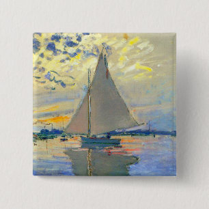 Bóton Quadrado 5.08cm Monet Sailboat no Le Petit-Gennevilliers