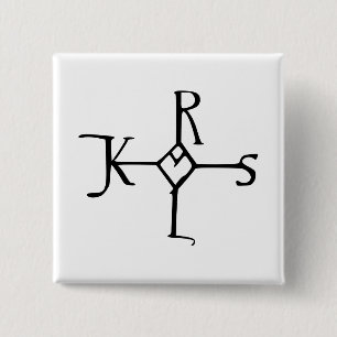 Bóton Quadrado 5.08cm Monograma de Charlemagne