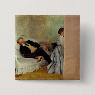 Bóton Quadrado 5.08cm Monsieur de Edgar Degas e senhora Edouard Manet