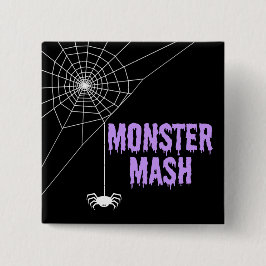 Bóton Quadrado 5.08cm Monster Mash Halloween Spider Web