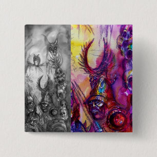 BÓTON QUADRADO 5.08CM MONSTERS HALLOWEEN/GUERRA ORC