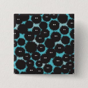 Bóton Quadrado 5.08cm Monstros engraçados e pretos