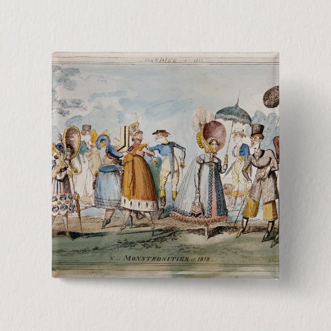 Bóton Quadrado 5.08cm Monstruosidades de 1818 (Frente)