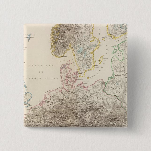 Bóton Quadrado 5.08cm Montanhas da Europa (Frente)