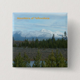 Bóton Quadrado 5.08cm Montanhas do botão de Yellowstone