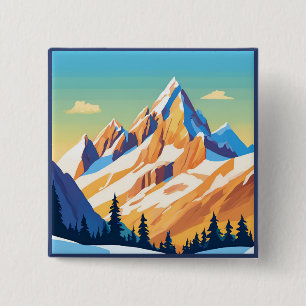 Bóton Quadrado 5.08cm Montanhas Magestosas