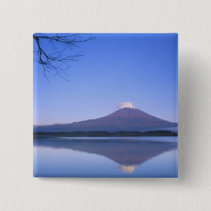 Bóton Quadrado 5.08cm Monte Fuji do Lago Motosu, Yamanashi, Japão