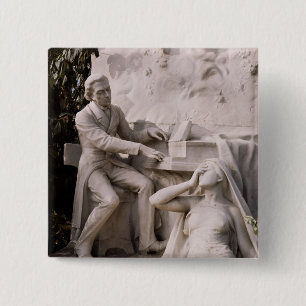 Bóton Quadrado 5.08cm Monumento a Frederic Chopin