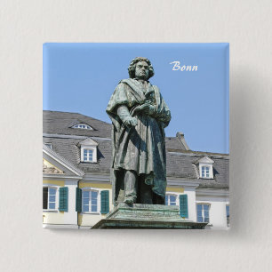 Bóton Quadrado 5.08cm Monumento a Ludwig van Beethoven em Bonn