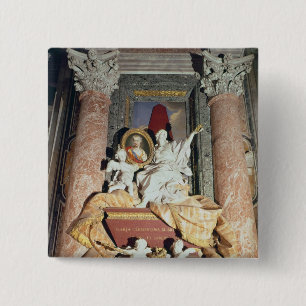 Bóton Quadrado 5.08cm Monumento a Maria Clementina Sobieska 1739