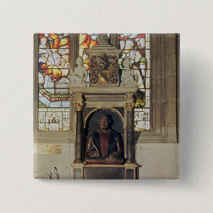 Bóton Quadrado 5.08cm Monumento a William Shakespeare c.1616-23
