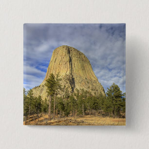 Bóton Quadrado 5.08cm Monumento Nacional Devils Tower