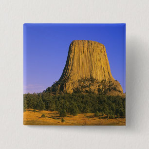 Bóton Quadrado 5.08cm Monumento Nacional Devils Tower em Wyoming