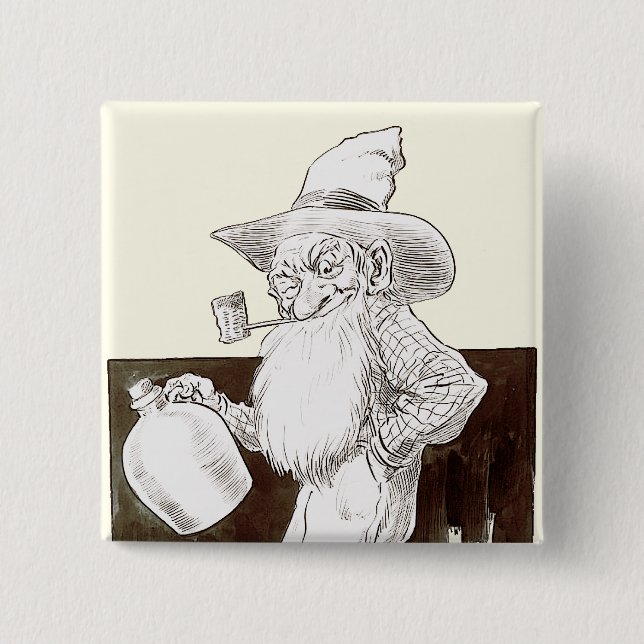 Bóton Quadrado 5.08cm Moonshiner de J P Bernard (Sepia) (Frente)