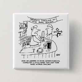 Bóton Quadrado 5.08cm Morris Dançando em Pub. Tradicional Dança Morris