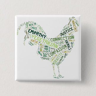 Bóton Quadrado 5.08cm Mosaico do Vegan
