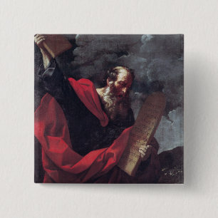 Bóton Quadrado 5.08cm Moses com as tabuletas da lei
