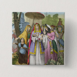 Bóton Quadrado 5.08cm Moses salvar pela filha do Pharaoh, de um