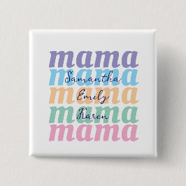 Bóton Quadrado 5.08cm Mothers day custom kids name MAMA gift