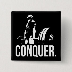 Bóton Quadrado 5.08cm Motivação "Construção de corpo" - Conquistar