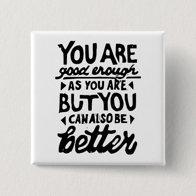 Bóton Quadrado 5.08cm Motivação Cotação Lino Impressão (Frente)