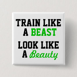 Bóton Quadrado 5.08cm Motivacional para Treino