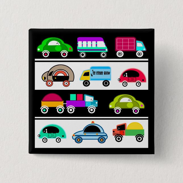 Bóton Quadrado 5.08cm Motivos para crianças (Frente)