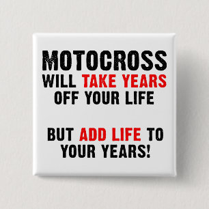 Bóton Quadrado 5.08cm Motocross Life To Your Year Dirt Bike Pin