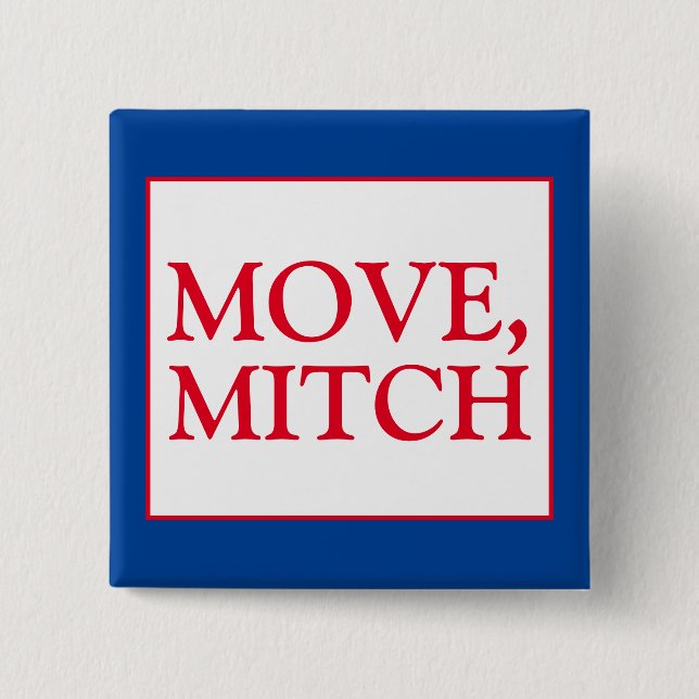 Bóton Quadrado 5.08cm Mover Mitch McConnell Senate Votar Eleição Azul (Frente)