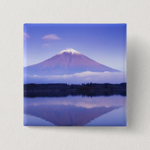 Bóton Quadrado 5.08cm Mt. Fuji com Nuvem Lenticular, Lago Motosu,