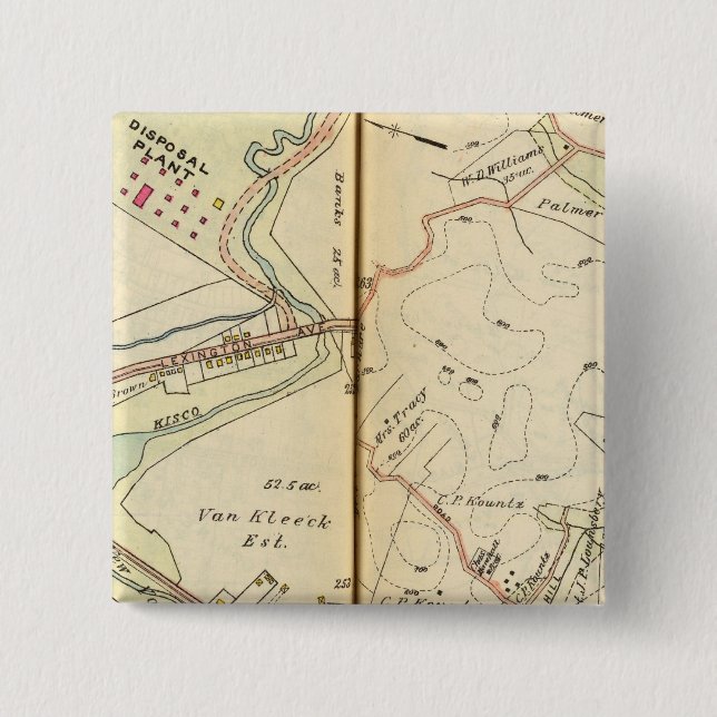 Bóton Quadrado 5.08cm Mt. Kisco, Nova York 2 (Frente)