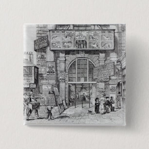 Bóton Quadrado 5.08cm Mudança de Exeter que mostra a entrada