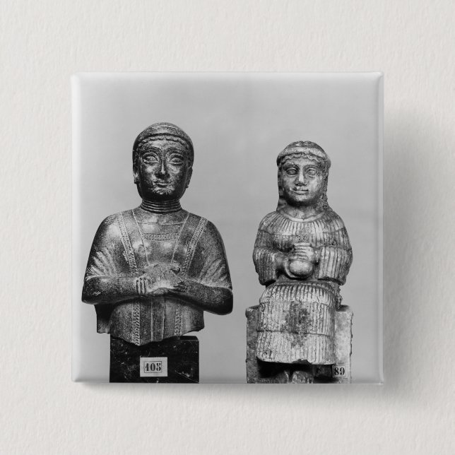 Bóton Quadrado 5.08cm Mulher com o xaile (Frente)