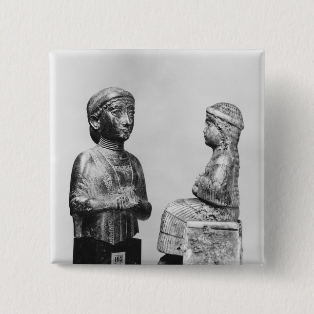 Bóton Quadrado 5.08cm Mulher com o xaile (Frente)