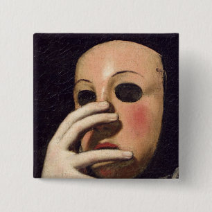 Bóton Quadrado 5.08cm Mulher com uma máscara