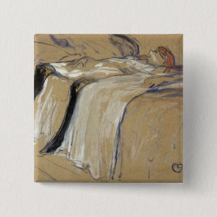 Bóton Quadrado 5.08cm Mulher de Henri de Toulouse-Lautrec que