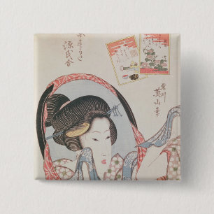 Bóton Quadrado 5.08cm Mulher em seu espelho, c.1830 publicado