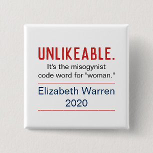 Bóton Quadrado 5.08cm Mulher Improvável Pro-Elizabeth Warren 2020