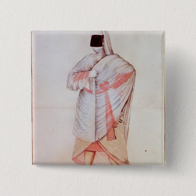 Bóton Quadrado 5.08cm Mulher turca (Frente)