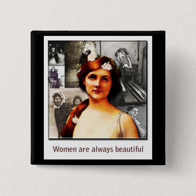 Bóton Quadrado 5.08cm mulheres (Frente)