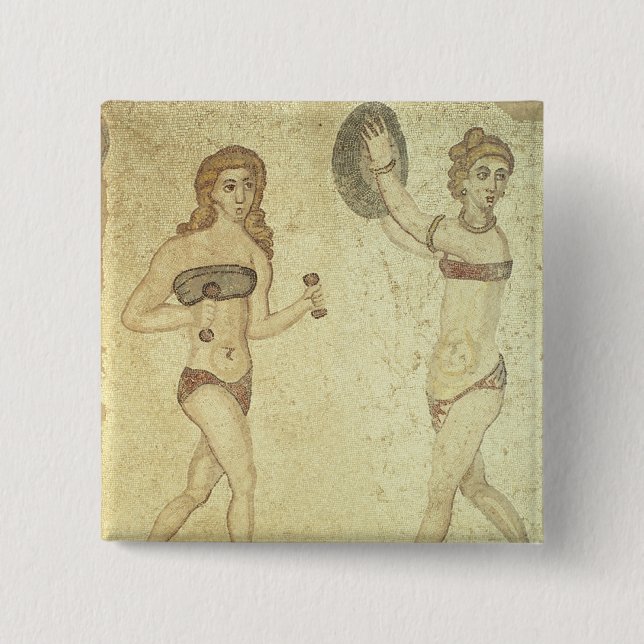 Bóton Quadrado 5.08cm Mulheres 'em biquinis (Frente)