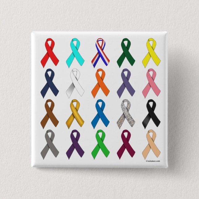 Bóton Quadrado 5.08cm Multi-Fita (Frente)