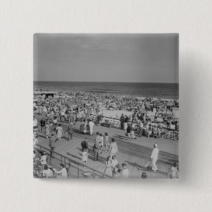 Bóton Quadrado 5.08cm Multidão na praia