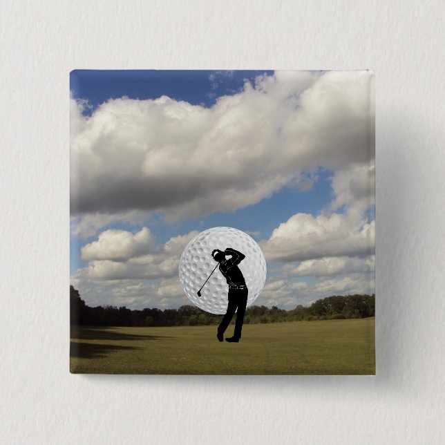 Bóton Quadrado 5.08cm Mundo do golfe (Frente)